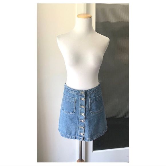 Brandy Melville button front jean skirt - Picture 1 of 5